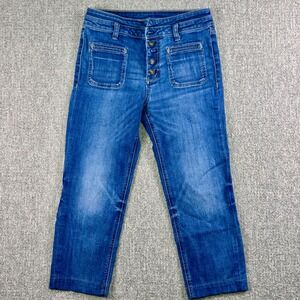 Pilcro Anthropologie High-Rise Slim Jeans Women's‎ 28 Button Fly Utility Pockets